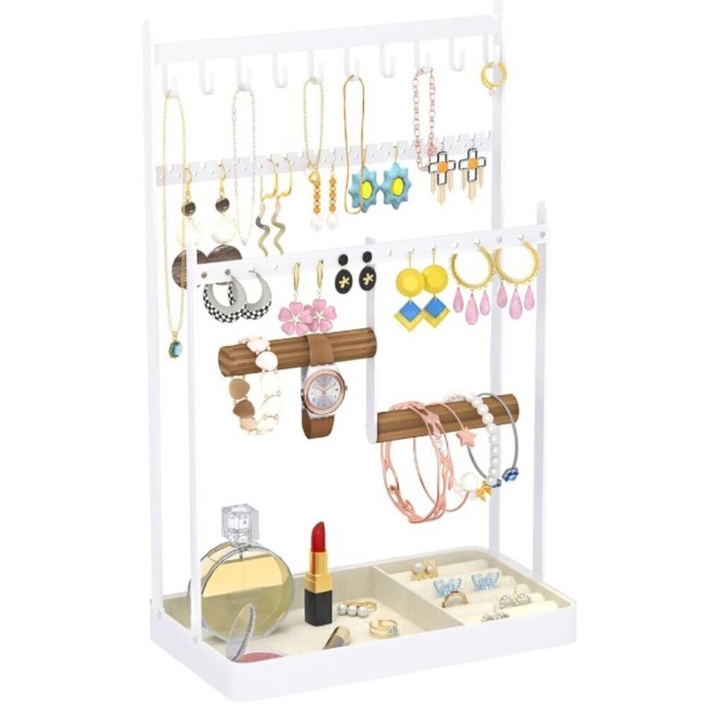 Jewelry Organizer Stand Holder White